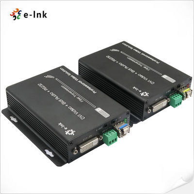 DVI + 1Ch Audio Stereo Bidirectional + 1Ch RS232 melalui Fiber Optic Extender Dukungan khusus 1600 * 1200 @ 60HZ