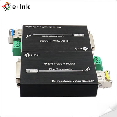 Mini 4K DVI Extender Serat Optik dengan RS232 dengan Jarak Transmisi hingga 80km melalui kabel serat