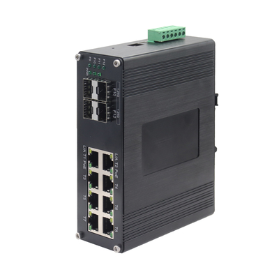 Sakelar Ethernet Terkelola SFP 1000X 4-Port + PoE 802.3at 8-Port 10/100/1000T Industrial