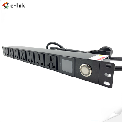 19 Inch 1U 8 Port Power Distribution Unit dengan Gen 3 Substitutable Surge Protection module