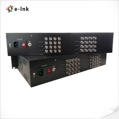 32Ch HD-AHD/HD-CVI/HD-TVI/CVBS 4-in-1 Video Fiber Converter Teknologi pengkodean non-kompresi