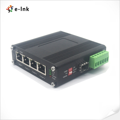 Industrial 4-port 10/100/1000Base-T + 1-port 100/1000Base-X SFP Ethernet Switch dengan 110 ~ 230VAC Input