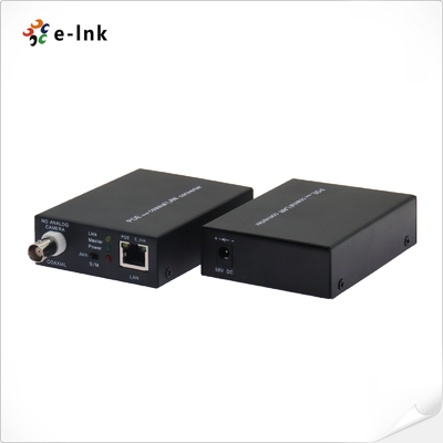 Ethernet melalui Coax Extender dengan Transmit 10/100Base-TX Full Duplex Ethernet hingga 300m melalui kabel koaksial.