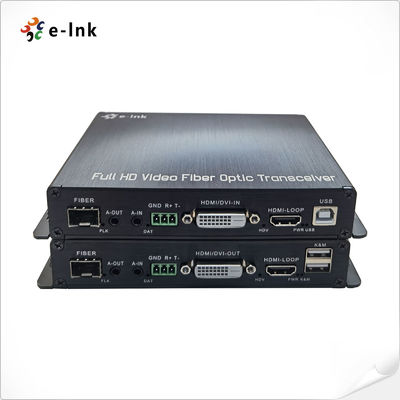 1Ch 1080P DVI + 1Ch USB KVM + 1Ch RS232 + 1Ch Audio Stereo Bidi + 1Ch GPIO melalui Fiber Extender