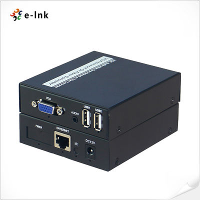 Ekstender USB VGA KVM melalui CAT5/6 UTP Mendukung transmisi sinyal audio stereo analog satu arah eksternal