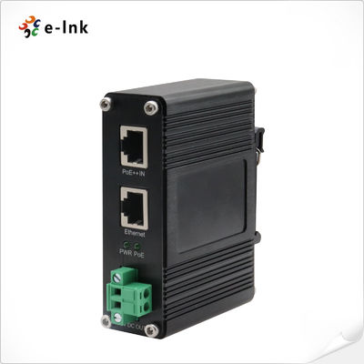 Pemisah PoE++ 802.3bt 10/100/1000Mbps Industrial Output Tegangan 12VDC dengan Satu Port RJ-45 PoE (Data & Daya Masuk)