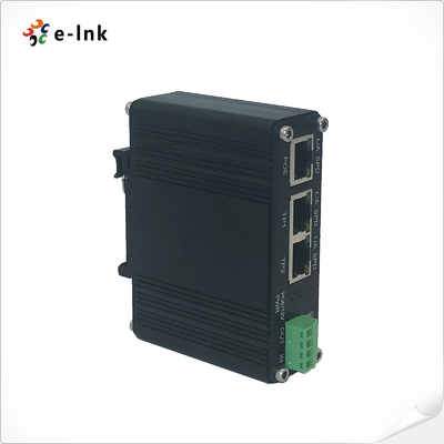 Industrial IEEE802.3af/at PoE Splitter dengan fungsi switch 2-port, tegangan output 12VDC Mendukung daya keluar hingga 20W
