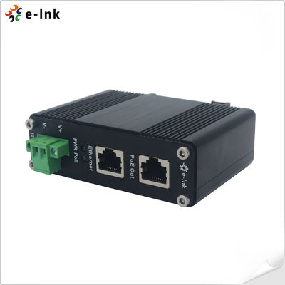12~48V DC Power Input Industrial Gigabit PoE+ Injector dengan indikator LED ekstensif untuk diagnostik PoE
