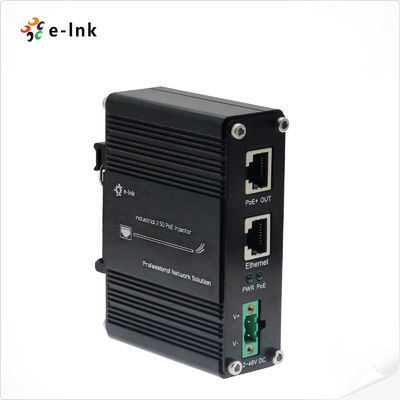 Injektor PoE+ 2.5G Industrial 12-48V DC Input Gigabit Ethernet DIN Rail Wall Mount