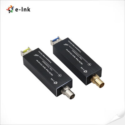 Mini HD-SDI Fiber Extender Transmisi 80km Audio Tertanam Suhu Industri