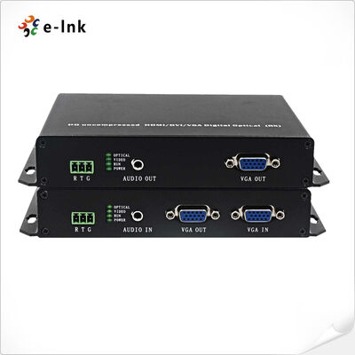 Ekstender Fiber Optik USB VGA KVM 10km 1080P RS232 Transmisi Audio