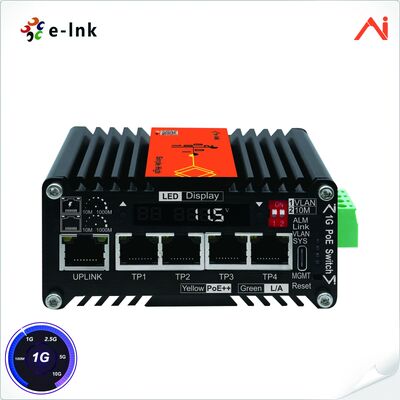quality 4-Port 10/100/1000Base-T IEEE802.3at PoE+ 30W ke 1-Port 10/100/1000Base-T Uplink Mini Industrial AI Smart Managed PoE+ Ethernet Switch dengan Voltage Booster System factory